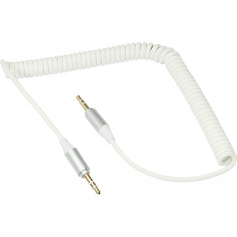 Аудиокабель REXANT AUX 3.5 мм шнур спираль 1 м, белый Аудиокабель REXANT AUX 3.5 мм шнур спираль 1 м, белый