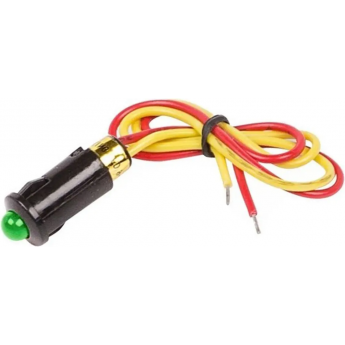 Индикатор REXANT LED 8 12В с проводом зеленый Индикатор REXANT LED 8 12В с проводом зеленый