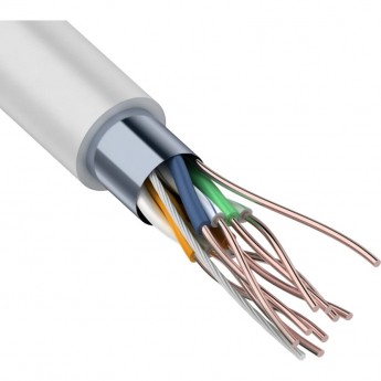 Кабель витая пара REXANT F/UTP, CAT 5e, ZH нг(А)-HF, 4PR, 24AWG, INDOOR, SOLID, серый, 305 м Кабель витая пара REXANT F/UTP, CAT 5e, ZH нг(А)-HF, 4PR, 24AWG, INDOOR, SOLID, серый, 305 м