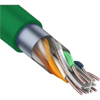 Кабель витая пара REXANT F/UTP, CAT 6, нг(А)-LSLTx, 4х2х0,575мм, 23AWG, INDOOR, SOLID, зеленый, 305м Кабель витая пара REXANT F/UTP, CAT 6, нг(А)-LSLTx, 4х2х0,575мм, 23AWG, INDOOR, SOLID, зеленый, 305м