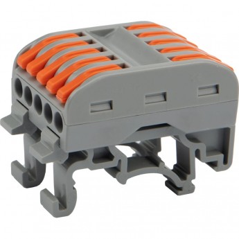 Клемма REXANT СМК 222-425D проходная 5-полюсная, с креплением на DIN-рейку (0,08-4 мм²) серая (20 шт./уп.) Клемма REXANT СМК 222-425D проходная 5-полюсная, с креплением на DIN-рейку (0,08-4 мм²) серая (20 шт./уп.)