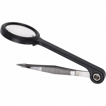 Лупа ручная REXANT с пинцетом 8х Лупа ручная REXANT с пинцетом 8х