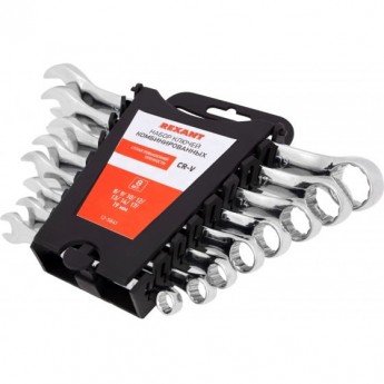 Набор ключей комбинированных REXANT 8-19 мм, 8 шт. Набор ключей комбинированных REXANT 8-19 мм, 8 шт.