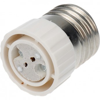 Переходник цокольный REXANT E27-GU5.3 белый Переходник цокольный REXANT E27-GU5.3 белый