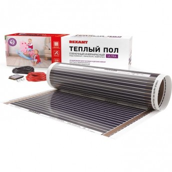 Пленочный теплый пол REXANT ULTRA RXM 220, площадь 13 м², 0.5х26 м, 2860 Вт Пленочный теплый пол REXANT ULTRA RXM 220, площадь 13 м², 0.5х26 м, 2860 Вт