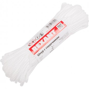 Шнур с сердечником REXANT 5 мм 20 м белый Шнур с сердечником REXANT 5 мм 20 м белый