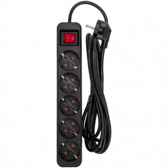 Удлинитель REXANT STANDARD 5 гнезд 3м 3х1,0мм² с выключателем черный Удлинитель REXANT STANDARD 5 гнезд 3м 3х1,0мм² с выключателем черный