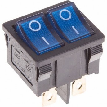 Выключатель клавишный REXANT MINI RWB-305 6А синий с подсветкой двойной Выключатель клавишный REXANT MINI RWB-305 6А синий с подсветкой двойной